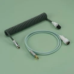 Shop KBDFANS Muti-Green HANDMADE CUSTOM MECHANICAL KEYBOARD USB-C CABLE