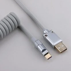KBDfans Light Gray Handmade Custom Mechanical Keyboard USB-C Cable