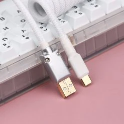 [Pre-Order] KBDfans White HANDMADE CUSTOM MECHANICAL KEYBOARD USB-C CABLE