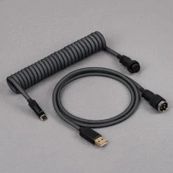 Shop KBDFANS Grey&BLACK HANDMADE CUSTOM MECHANICAL KEYBOARD USB-C CABLE