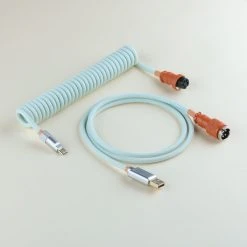 KBDfans Sky-blue Handmade Custom Mechanical Keyboard USB-C Cable Shop