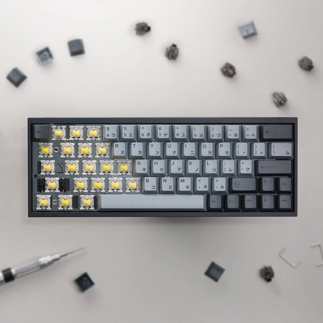 Discount ✔️ KBDfans Shop Fully Assembled Tofu60 Mechanical Keyboard With Cement Grey Japanese PBT Keycaps ❤️ 4 KBDfans Shop Fully Assembled Tofu60 Mechanical Keyboard With Cement Grey Japanese PBT Keycaps