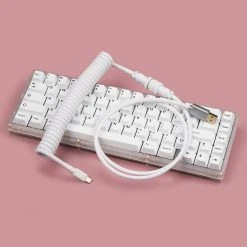 [Pre-Order] KBDfans White HANDMADE CUSTOM MECHANICAL KEYBOARD USB-C CABLE