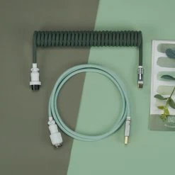 Shop KBDFANS Muti-Green HANDMADE CUSTOM MECHANICAL KEYBOARD USB-C CABLE