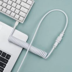 Shop KBDfans Flash White Handmade Custom Mechanical Keyboard USB-C Cable
