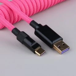 Shop KBDfans Pink Handmade Custom Mechanical Keyboard USB-C Cable