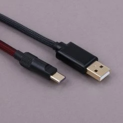 KBDfans Dark Red Handmade Custom Mechanical Keyboard USB-C Cable