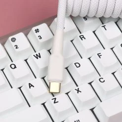 [Pre-Order] KBDfans White HANDMADE CUSTOM MECHANICAL KEYBOARD USB-C CABLE